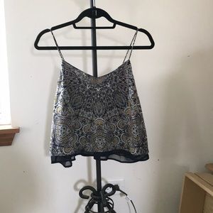 Patterned Crop Tank Top